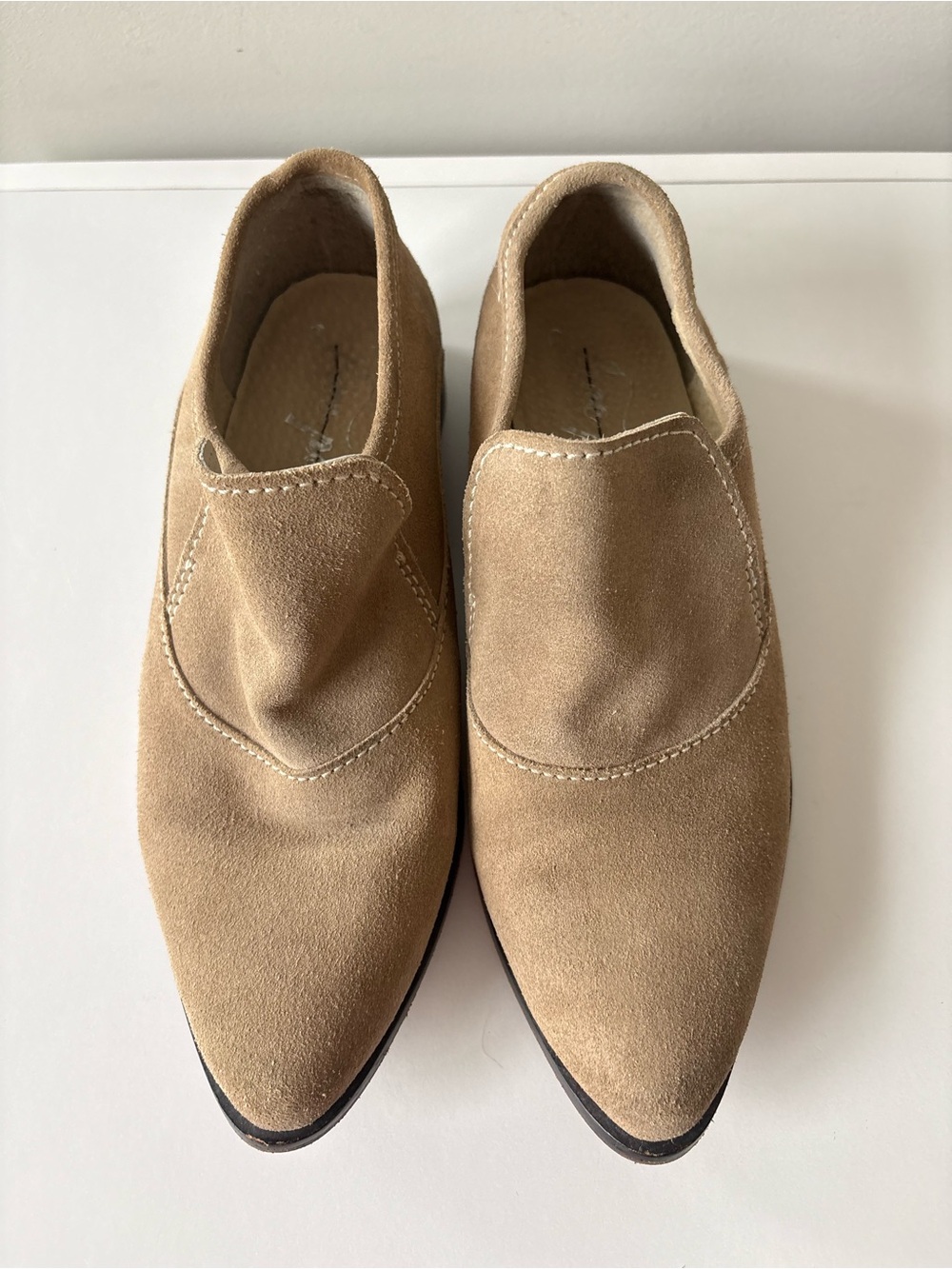 FREE PEOPLE Brady Leather Suede Loafers Handcrafted Slip On Size 38